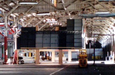 Back of Mercado set, showing trusswork