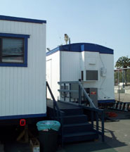 End view of two EPS trailers
